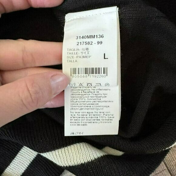 MSGM Milano wool high neck sweater black and white Men's Large - Picture 9 of 10